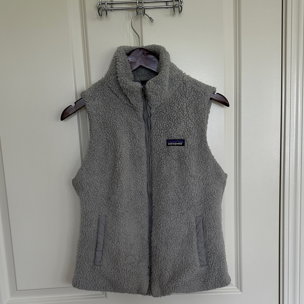 Patagonia Gray Sherpa Fleece Vest with Full Zip